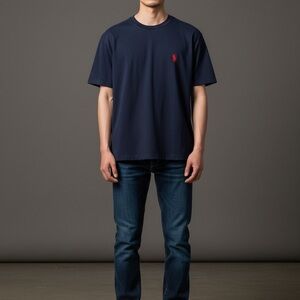 Polo Ralph Lauren Custom Fit Navy Blue Crewneck T-Shirt Men’s Size Large